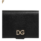 Case Flip Cover Black Calf Leather iPhone X - XS Phone