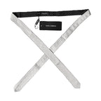 Dolce & Gabbana White Black Patterned Silk Adjustable Men Necktie Tie