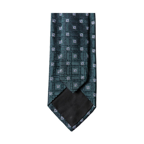Dolce & Gabbana Dark Green Patterned Silk Adjustable Men Necktie Tie