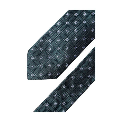 Dolce & Gabbana Dark Green Patterned Silk Adjustable Men Necktie Tie