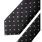 Dolce & Gabbana Black White Polka Dots Silk Adjustable Men Necktie Tie