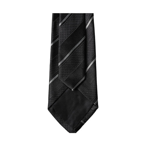 Dolce & Gabbana Black White Stripes 100% Silk Adjustable Men Necktie Tie
