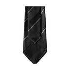 Dolce & Gabbana Black White Stripes 100% Silk Adjustable Men Necktie Tie