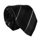 Dolce & Gabbana Black White Stripes 100% Silk Adjustable Men Necktie Tie