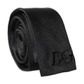 Dolce & Gabbana Black D&G Embroidery Silk Adjustable Men Necktie Tie
