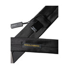 Dolce & Gabbana Black D&G Embroidery Silk Adjustable Men Necktie Tie
