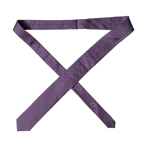 Dolce & Gabbana Purple Patterned 100% Silk Adjustable Men Necktie Tie