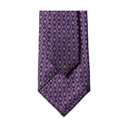 Dolce & Gabbana Purple Patterned 100% Silk Adjustable Men Necktie Tie