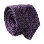 Dolce & Gabbana Purple Patterned 100% Silk Adjustable Men Necktie Tie