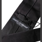 Dolce & Gabbana Brown Logo Embroidery Silk Adjustable Men Necktie Tie