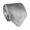 Gray Satin 100% Silk Adjustable Men Tied Necktie Tie