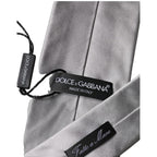 Dolce & Gabbana Gray Satin 100% Silk Adjustable Men Tied Necktie Tie