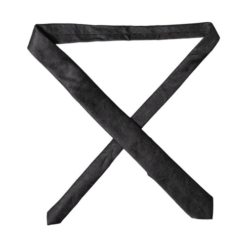 Dolce & Gabbana Black Floral Brocade Silk Adjustable Men Tied Necktie Tie