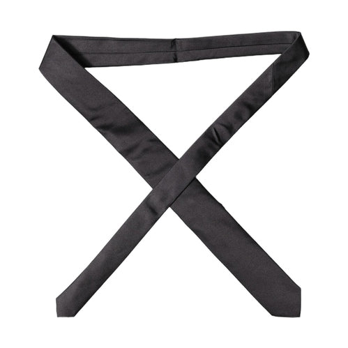 Dolce & Gabbana Black Solid 100% Silk Adjustable Men Tied Necktie Tie