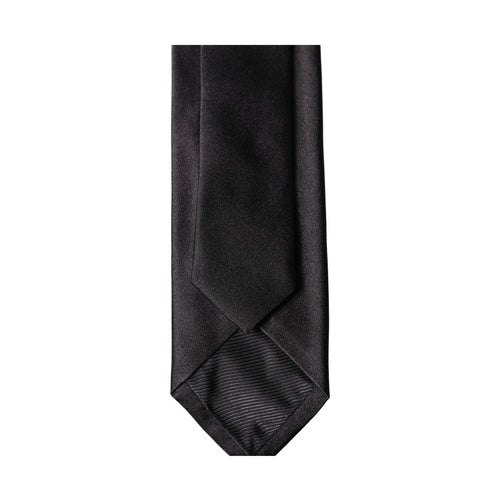 Dolce & Gabbana Black Solid 100% Silk Adjustable Men Tied Necktie Tie