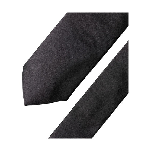 Dolce & Gabbana Black Solid 100% Silk Adjustable Men Tied Necktie Tie