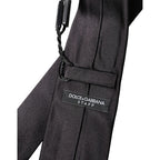 Dolce & Gabbana Black Solid 100% Silk Adjustable Men Tied Necktie Tie