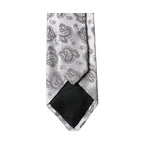Dolce & Gabbana Silver Gray Paisley Silk Adjustable Men Tied Necktie Tie