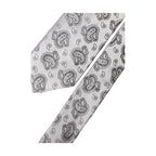 Dolce & Gabbana Silver Gray Paisley Silk Adjustable Men Tied Necktie Tie