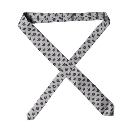 Dolce & Gabbana Gray Crown Fantasy Silk Adjustable Men Tied Necktie Tie