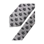Dolce & Gabbana Gray Crown Fantasy Silk Adjustable Men Tied Necktie Tie