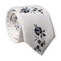 Dolce & Gabbana White Floral Fantasy Cotton Adjustable Men Necktie Tie