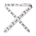 Dolce & Gabbana White Floral Fantasy Cotton Adjustable Men Necktie Tie