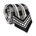 Dolce & Gabbana Black White Abstract Silk Adjustable Men Tied Necktie Tie