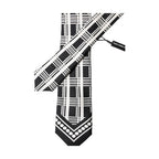 Dolce & Gabbana Black White Abstract Silk Adjustable Men Tied Necktie Tie