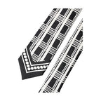 Dolce & Gabbana Black White Abstract Silk Adjustable Men Tied Necktie Tie
