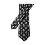 Dolce & Gabbana Black Paisley 100% Silk Adjustable Men Tied Necktie Tie
