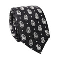 Black Paisley 100% Silk Adjustable Men Tied Necktie Tie