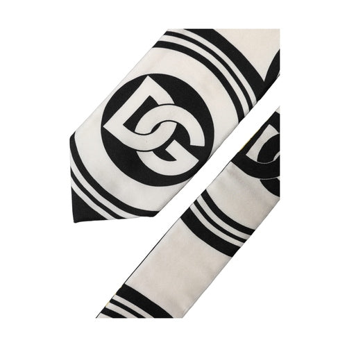 Dolce & Gabbana Multicolor Monogram Print Silk Adjustable Men Necktie Tie