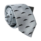 Dolce & Gabbana Light Gray Mustache Fantasy Silk Adjustable Necktie Tie
