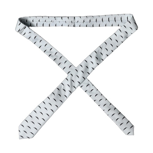 Dolce & Gabbana Light Gray Mustache Fantasy Silk Adjustable Necktie Tie