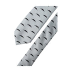 Dolce & Gabbana Light Gray Mustache Fantasy Silk Adjustable Necktie Tie