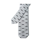 Dolce & Gabbana Light Gray Mustache Fantasy Silk Adjustable Necktie Tie