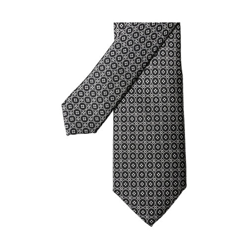 Dolce & Gabbana Black White Patterned Silk Adjustable Men Necktie Tie