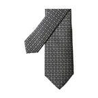 Dolce & Gabbana Black White Patterned Silk Adjustable Men Necktie Tie