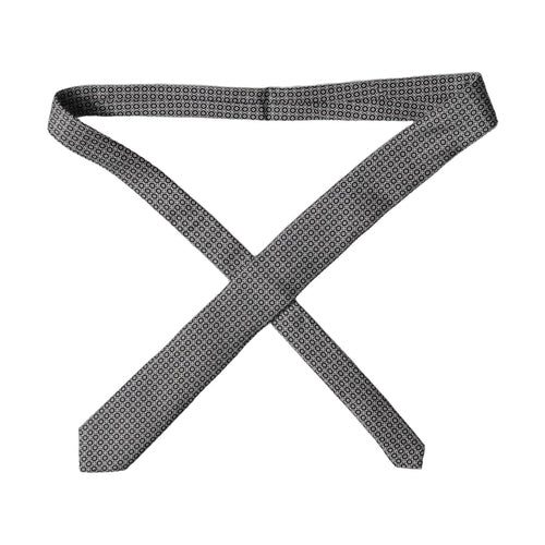 Dolce & Gabbana Black White Patterned Silk Adjustable Men Necktie Tie