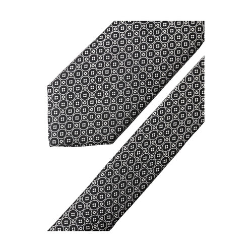 Dolce & Gabbana Black White Patterned Silk Adjustable Men Necktie Tie