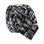 Dolce & Gabbana Black Trumpet Print Silk Adjustable Men Tied Necktie Tie