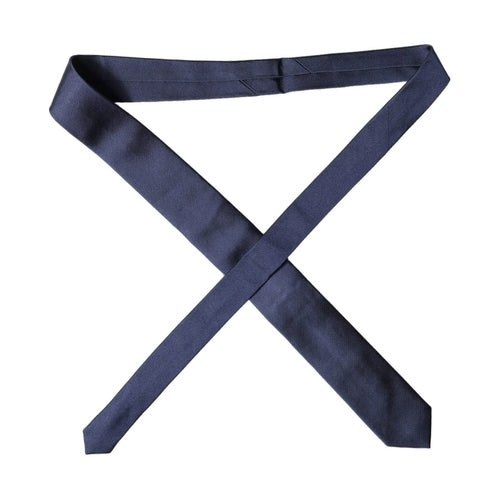 Dolce & Gabbana Navy Blue Solid 100% Silk Adjustable Men Necktie Tie