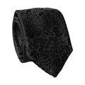 Dolce & Gabbana Black Floral Fantasy Silk Adjustable Men Tied Necktie Tie