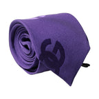 Dolce & Gabbana Purple DG Logo Monogram Silk Adjustable Men Necktie Tie