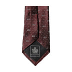 Dolce & Gabbana Burgundy Logo Monogram Silk Adjustable Men Necktie Tie