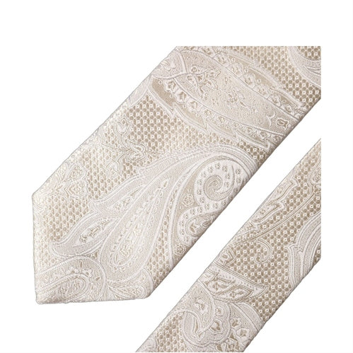 Dolce & Gabbana Off White Floral Silk Adjustable Men Tied Necktie Tie