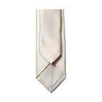 Dolce & Gabbana Off White Satin 100% Silk Adjustable Men Tied Necktie Tie