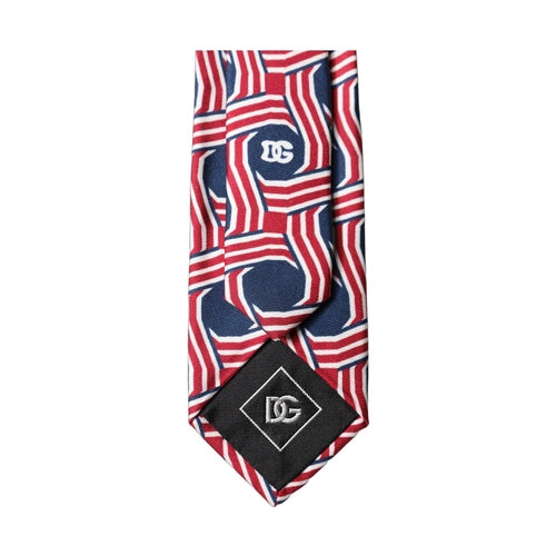 Dolce & Gabbana Multicolor Patterned Silk Adjustable Men Tied Necktie Tie