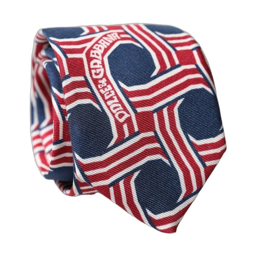 Dolce & Gabbana Multicolor Patterned Silk Adjustable Men Tied Necktie Tie